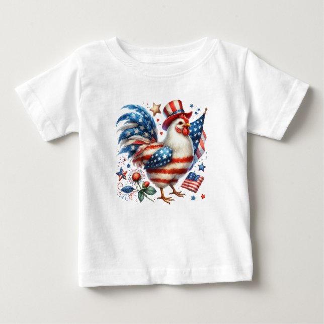 Camiseta 4 de julho Chicken Clipart-61531 (Frente)