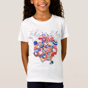 Camiseta 4 de julho Colagem de Tratamentos