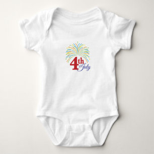 Camiseta 4 de Julho com Fogos de Artifício Coloridos