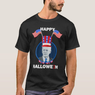 Camiseta 4 De Julho Confuso Joe Biden Feliz Hallowe