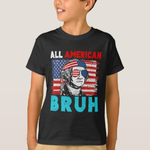 Camiseta 4 De Julho Crianças Patriotas Todos Americanos Bru