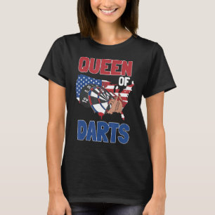 Camiseta 4 de julho Darts Queen Patriotic American Flag Us