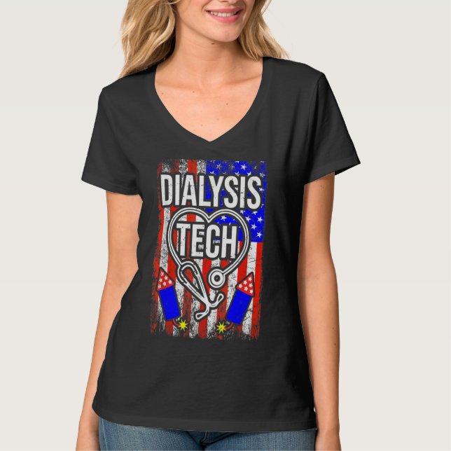 Camiseta 4 de julho de 2010, American Flag Tech Stethoscop (Frente)