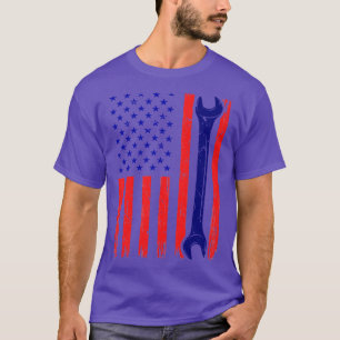 Camiseta 4 de julho de 2010, American Flag Wrench Mechanic 