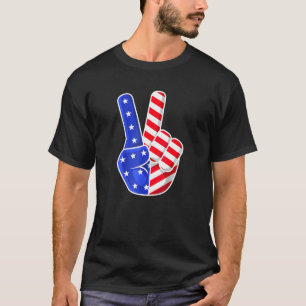 Camiseta 4 de julho de 2010 - Sinal de Paz Americano Patrio