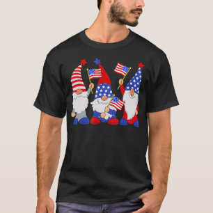 Camiseta 4 De Julho De 2021 Gnomos Patrióticos Engraçado