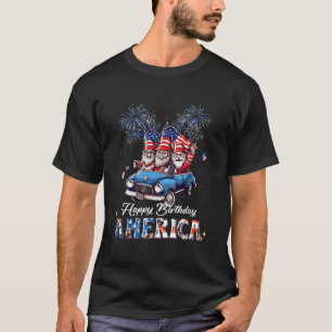 Camiseta 4 De Julho De 2023 Gnomos Patrióticos Dos EUA Feli