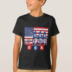 Camiseta 4 De Julho De 2023 Gnomos Patrióticos Engraçados U