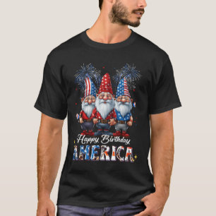 Camiseta 4 De Julho De 2023 Gnomos Patrióticos Felizes Amér