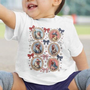 Camiseta 4 de Julho de 2026 Animal Patriótico Vintage