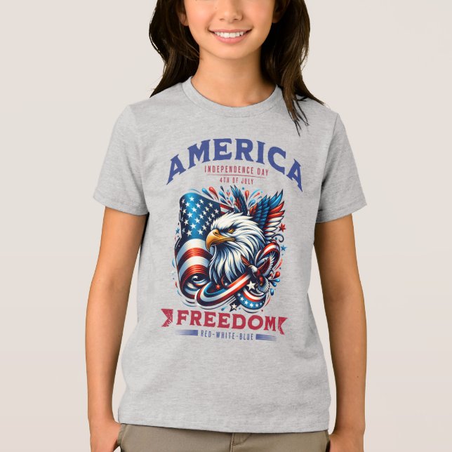 Camiseta 4 de julho de American Eagle Sublimation-61901 (Frente)