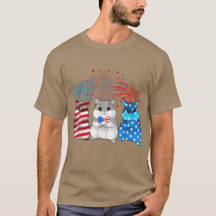 Camiseta 4 De Julho De American Flag Happy Guiné Pig