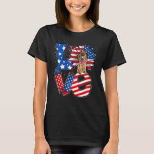 Camiseta 4 de julho de Decor German shepherd Patriótico AMO