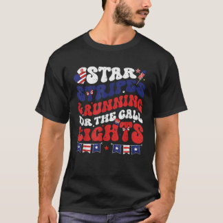 Camiseta 4 de julho de ER Enfermeiro Estrelas Stripes e Cor