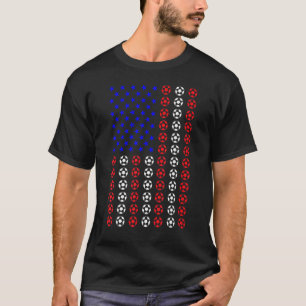 Camiseta 4 De Julho De Futebol Ball American Flag Patriotic