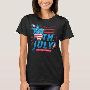 Camiseta 4 de julho de independência - bandeira dos EUA