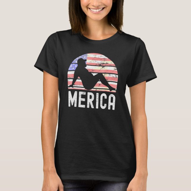 Camiseta 4 De Julho De Merica Fat Party Adulta Piada 3 (Frente)