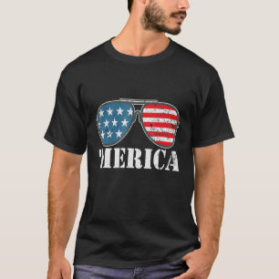 Camiseta 4 De Julho De 'Merica Flag Sunglass Patriotic Amer