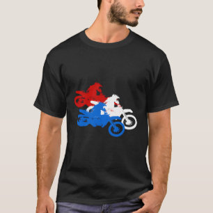 Camiseta 4 De Julho De Motocross American Flag Dirt Bike Re