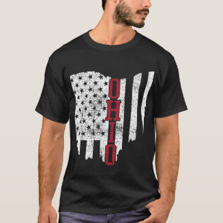 Camiseta 4 de julho de Ohio EUA Estados Unidos Bandeiras Es