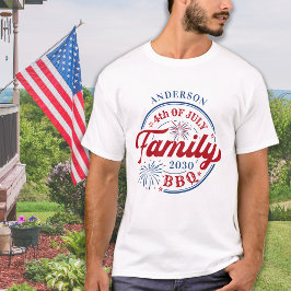 Camiseta 4 De Julho De Reunião Personalizada Da Família