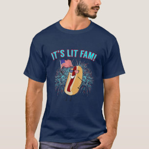 Camiseta 4 De Julho De Roupa De Hotdog Para Homens Mulheres