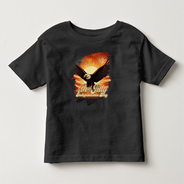 Camiseta 4 de julho - 🦅 de tributo à águia majestosa e aos (Frente)