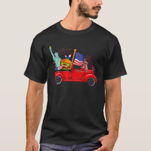 Camiseta 4 De Julho De Truck Funny Firecracker Burger Estát
