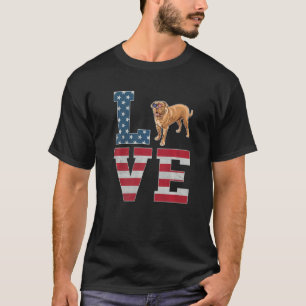 Camiseta 4 de julho Decor Patriotic Love Mastiff Dog Ameri