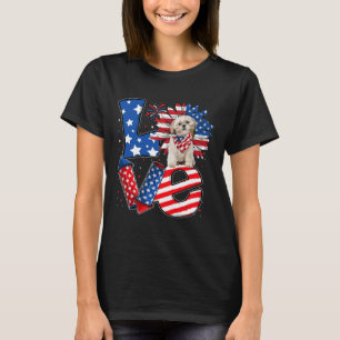Camiseta 4 De Julho Decor Patriótico Amor Shih Tzu Dog Usa