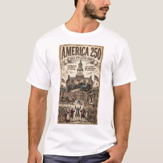 Camiseta 4 de julho dia da independência de 250 anos retrô