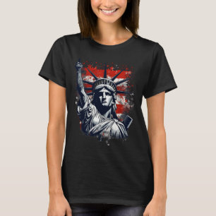 Camiseta 4 De Julho Dia Da Independência Estátua Americana 