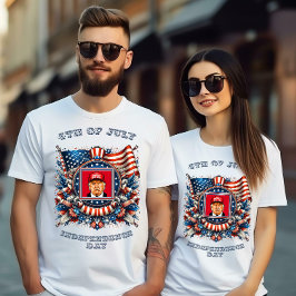 Camiseta 4 de julho Dia da Independência Presidente Trump