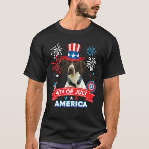 Camiseta 4 De Julho Dia Patriótico Cão Baixo Alemão