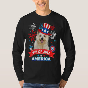 Camiseta 4 De Julho Dia Patriótico Norwich Terrier Cão Inde