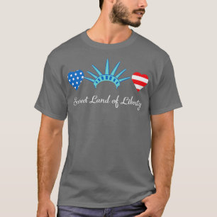 Camiseta 4 de julho Doce Terra da Liberdade