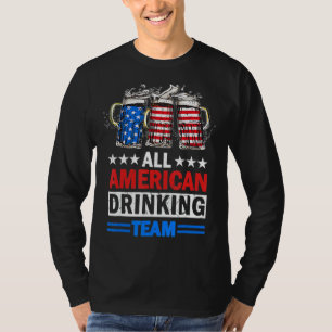 Camiseta 4 De Julho Dos Eua Bandeira All American Bebendo T
