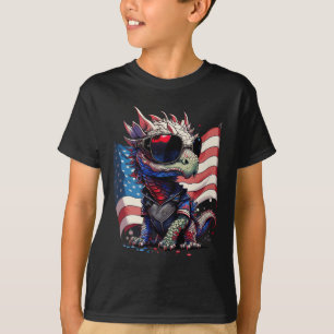 Camiseta 4 De Julho Dragão Patriótico Bandeira Americana