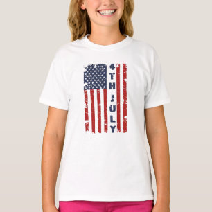 Camiseta 4 de julho e Bandeira do EUA Torna