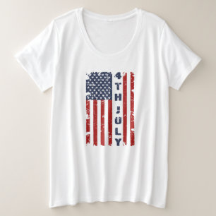 Camiseta 4 de julho e Bandeira do EUA Torna