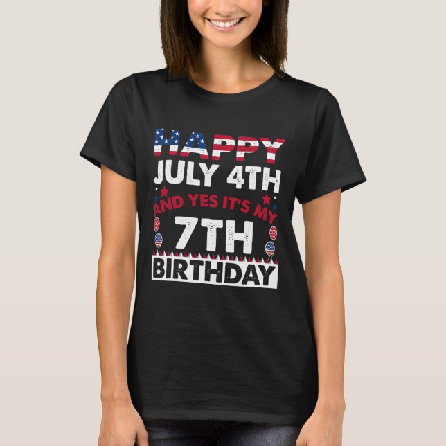 Camiseta 4 de julho e sim é minha independência de aniversá (Frente)