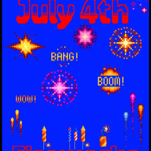 Camiseta 4 de julho em pixels