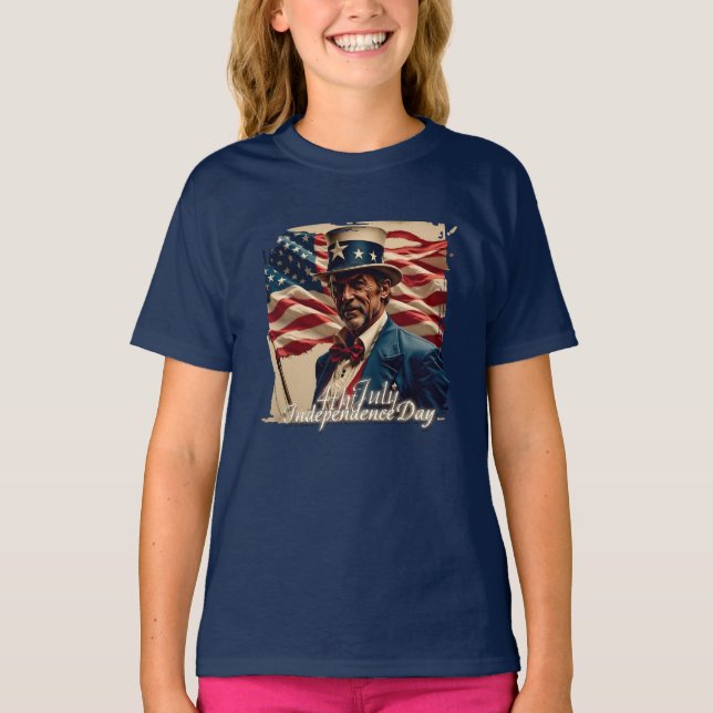 Camiseta 4 de julho - Espírito de Independência (Frente)