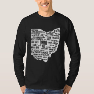 Camiseta 4 De Julho Estado Norte-Americano Do Estado De Ohi