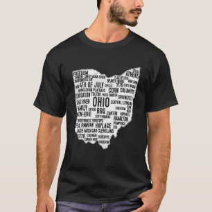 Camiseta 4 De Julho Estado Norte-Americano Do Estado De Ohi