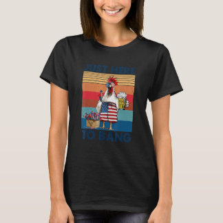 Camiseta 4 De Julho Estou Aqui Para Bang Piada EUA Bandeira