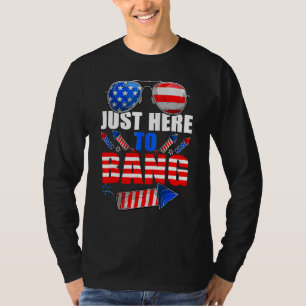 Camiseta 4 De Julho Estou Aqui Para Estourar Fogos De Artif