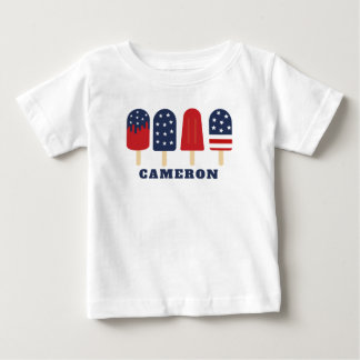 Camiseta 4 de julho Estrelas brancas brancas vermelhas Stri
