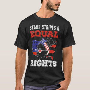 Camiseta 4 De Julho, Estrelas Stripes Em Paz, Feministas De