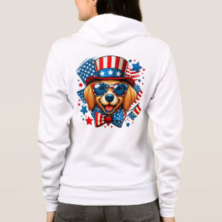 Camiseta 4 de Julho EUA Patriótico Cão Dia da Independência